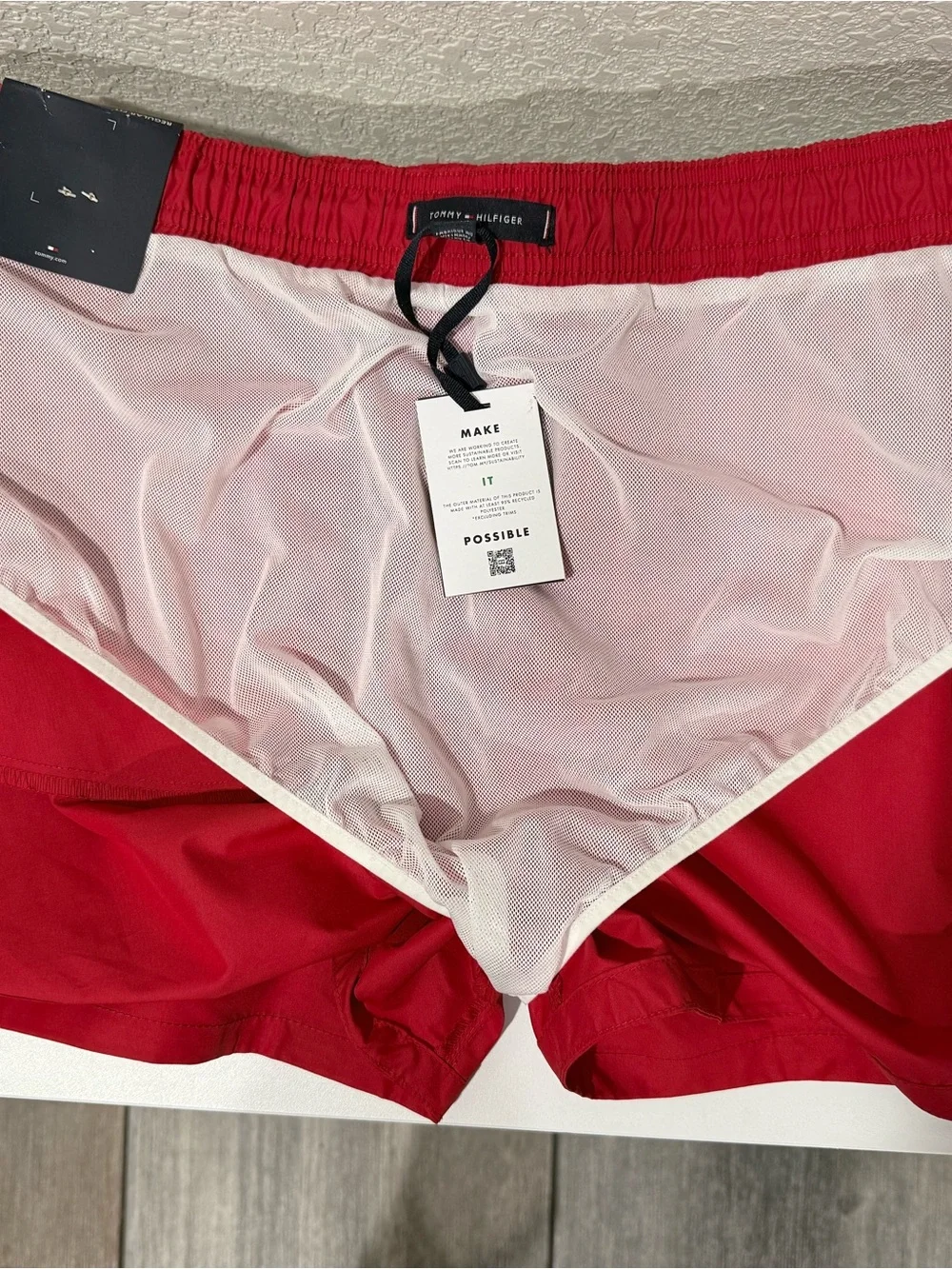 Tommy Hilfiger Red Logo Swim Trunk